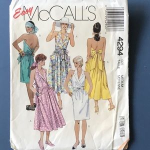 McCall’s UNUSED Dress Pattern Medium sz 14 to 16 Easy Sew halter top